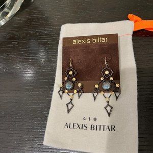 Alexis Bittar Noir Crystal Encrusted Drop Earrings